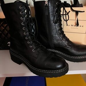 Linea Paolo Stylish Black Women's Motorcycle Boots